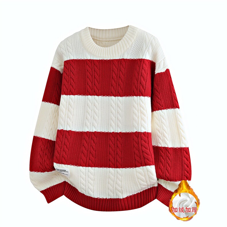 MY7121常规TP48加绒TP58加绒加厚针织衫男慵懒风套头毛衣外套，男装针织衫/毛衣，电商A320