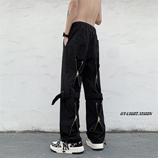 B221美式ins高街暗黑小众休闲拉链冲锋裤登山裤LK23097-P65控88，男装休闲裤，电商B221