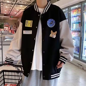 415-P39 春秋港风棒球服男韩版拼接飞行员夹克青年情侣休闲宽松图片