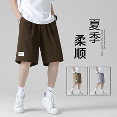 清爽透气轻薄垂顺个性标志时尚百搭冰丝外穿短裤DK510-特批17，男装休闲裤，星座718-1