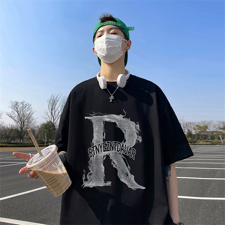 量大优供视频220克美式短袖t恤T2913得物直播有280克品质,男装T恤,电商A486