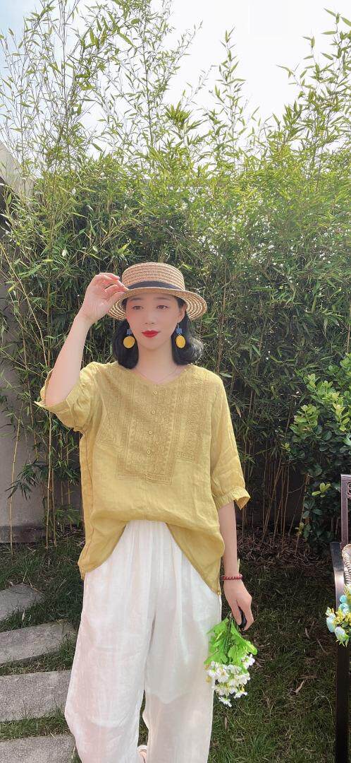 纯苎连衣裙小衫裤子裙子衬衣 时尚风 风淑女风休闲风，女装连衣裙，川哲