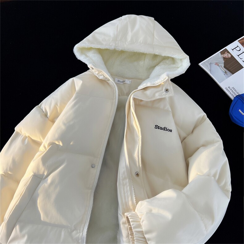 MY6139/P110冬季连帽宽松刺绣摇粒绒棉衣男大码面包服棉袄外套男,男装棉衣,电商A141