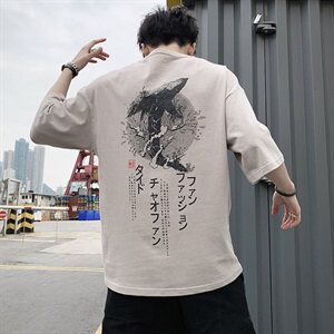 ins复古原宿风情侣短袖t恤男士潮流百搭五分袖打底上衣 DS342TP25图片