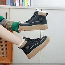 2024新款秋冬潮流百搭加绒加厚保暖休闲鞋高帮棉鞋女潮，女鞋休闲鞋，电商A223