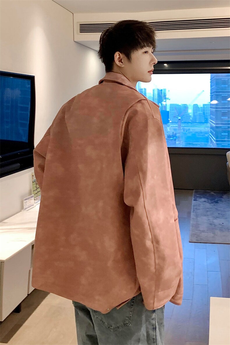 港风美式PU皮复古面料立体裁剪设计皮衣夹克男JK77913P95控148,男装夹克,星座226-1