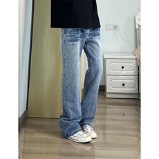 【高质量档口大货特P43】牛仔裤男女款裂纹高街裤XZ610A-KB015，男装牛仔裤，星座610A
