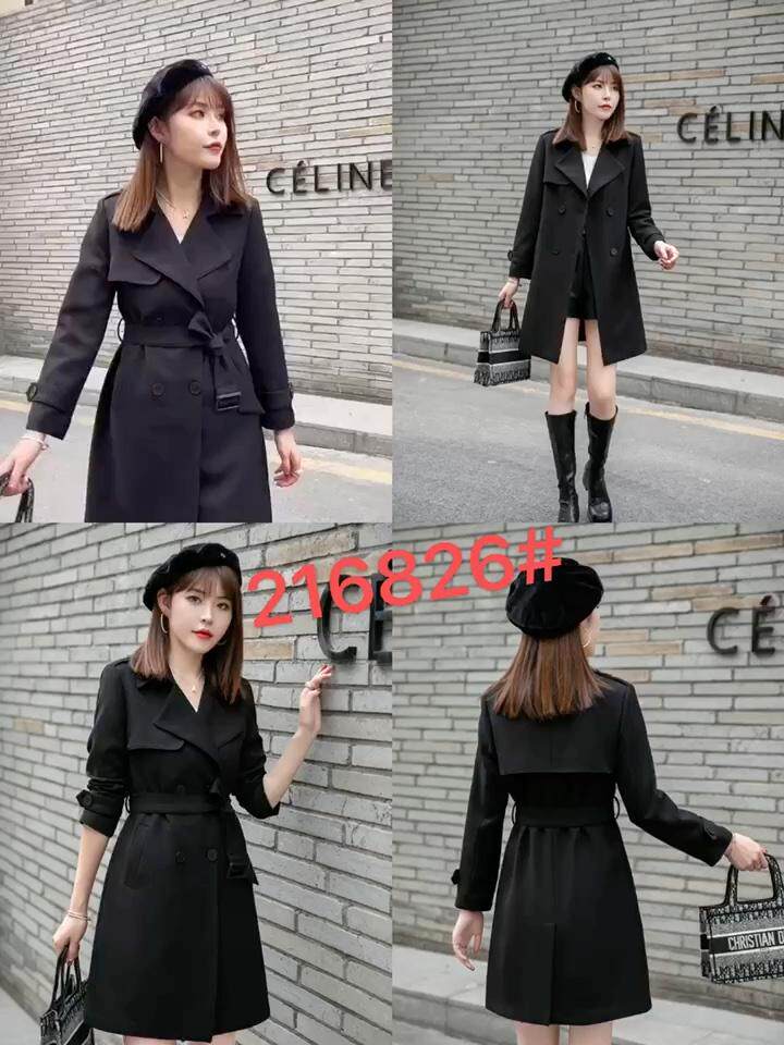 现货供应：秋装新款新面料风衣外套M一XXL，女装风衣，拉思维加丝