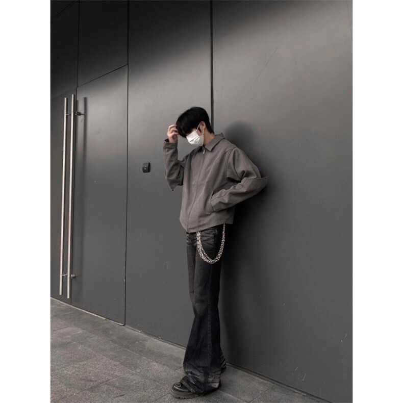 【有货】cleanfit灰色短款盔甲外套男春秋高级感夹克S260LL-P65,男装夹克,星座1007（原301D）