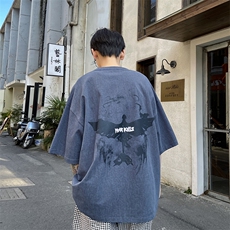 B266-6601-P30控4823夏季新款重磅纯棉港风宽松休闲T恤短袖，男装T恤，星座B257-1