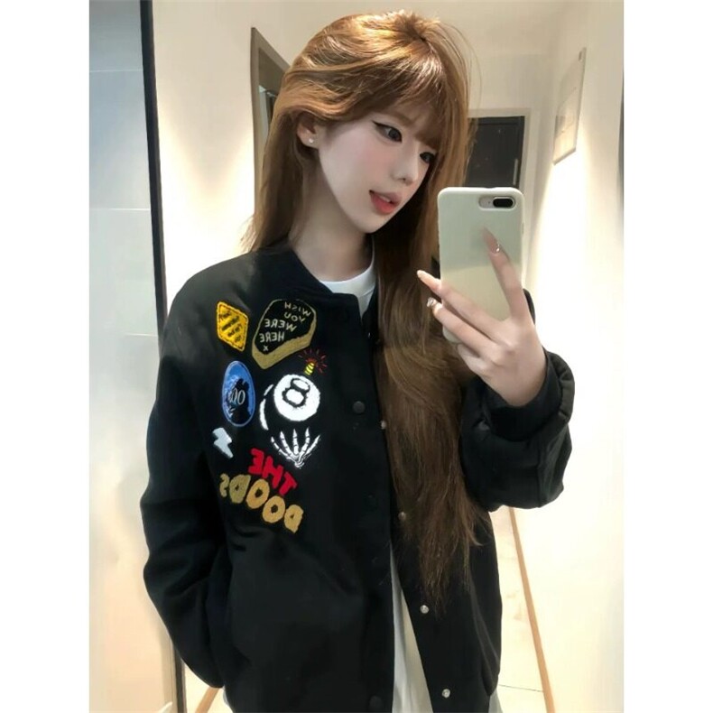W9495-P68网图现货美式高街刺绣棒球服夹克外套百搭潮牌上衣,男装夹克,星座1608-2