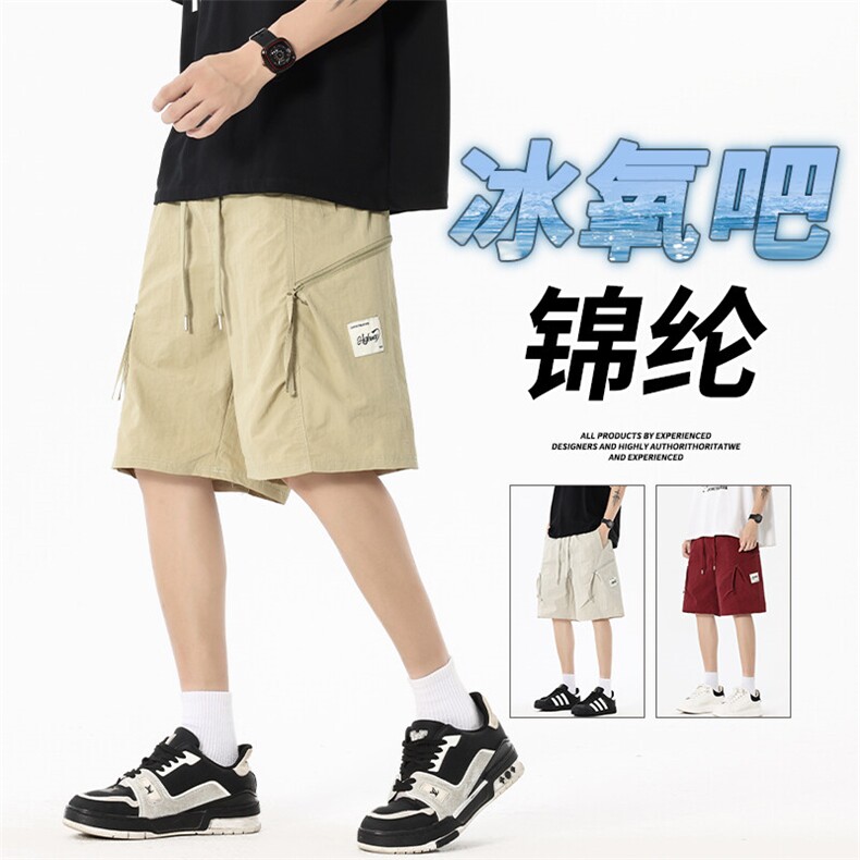 抖音品质美式黑色工装休闲短裤男士季宽松A146-GY519特p30量大优,男装牛仔裤,HDA146