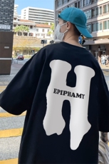 B239-1168-P25创意H字母印花夏季高克重落肩袖短袖T恤美式，男装T恤，星座514-2(原B239)