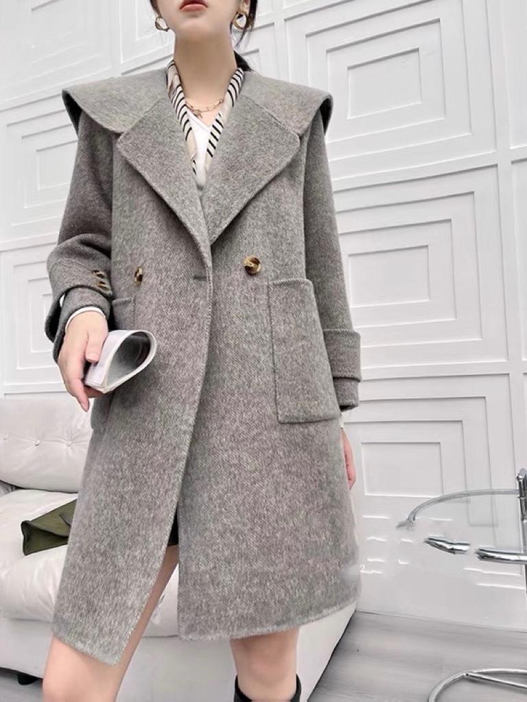 2022新款韩范儿海军领80%羊毛双面呢大衣,女装其它,L·H·X