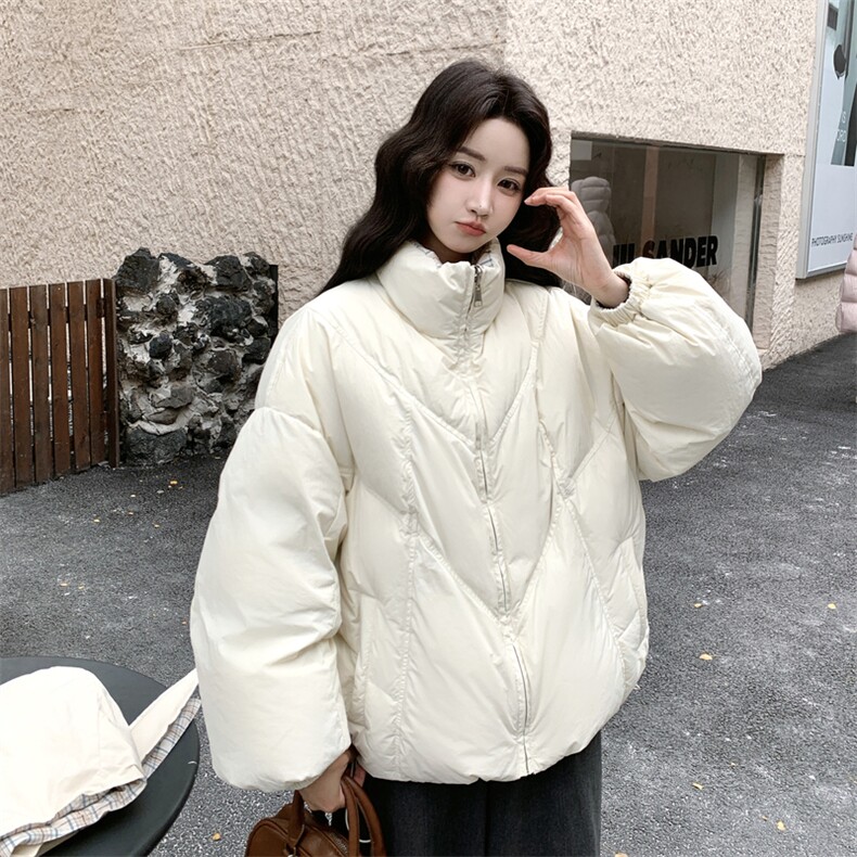 【已出货】双面穿短款90白鹅绒羽绒服帽子可拆卸2527-P380-K495,女装羽绒服,2C127