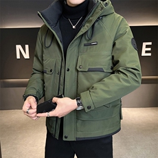 新标90白鸭绒2025年拼接时尚潮流保暖羽绒服男YR6068-P255，男装羽绒服，电商D240-242