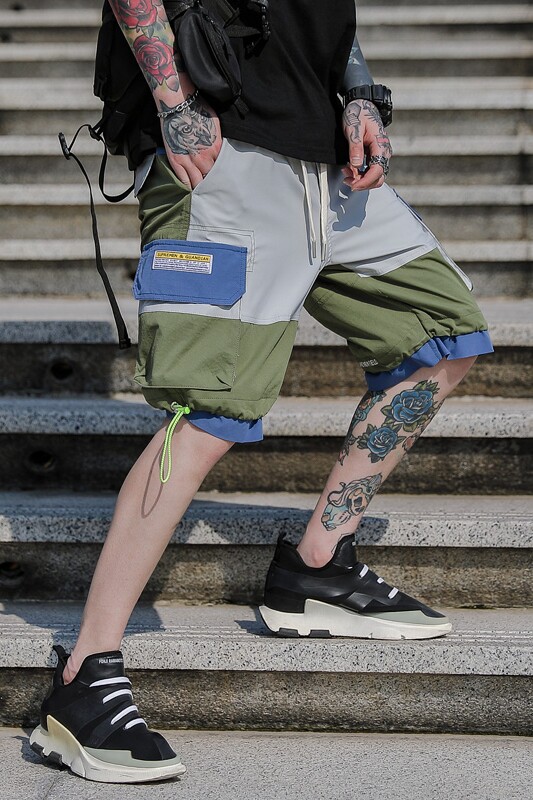 国潮工装短裤男潮牌宽松休闲运动五分裤嘻哈裤A438-C3012,男装休闲裤,电商A438