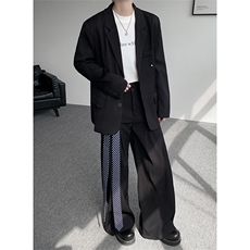 韩版休闲西装套装外套高级痞帅宽松韩版自带垫肩西服外套套装，男装西服，电商B319