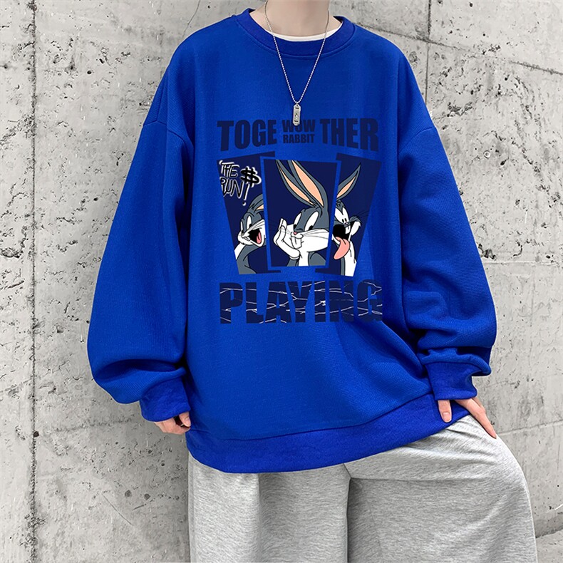 华夫格卫衣圆领卫衣男大码长袖t恤男外套HW76234-P30加绒款-P40,男装卫衣,电商A040