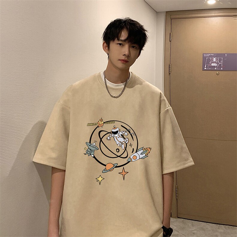 麂皮绒短袖t恤男大码半袖男 JD82142-P25图片