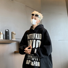 2024新美式高街连帽卫衣宽松学生情侣字母帽衫外套现货W8322-P48，男装卫衣，星座512-4