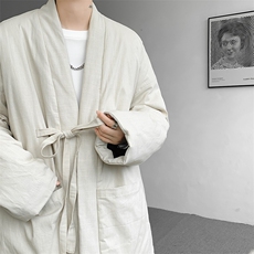 8XL-M新中式夹棉加厚棉衣冬棉麻复古禅意棉服棉袄MY1703P98控128，男装棉衣，电商D206-1