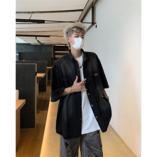 2024新款品质水洗染牛仔衬衫男短袖宽松帅气街头现货W8262-P54，男装衬衫，星座512-4