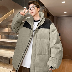 冬季立领新款羽绒服男字母拼接羽绒衣外套潮青年A266-88018-P180，男装羽绒服，电商A266