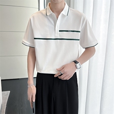 轻熟风翻领短袖商务韩版Polo衫设计感保罗衫PL57/P50特，男装Polo衫，电商A243