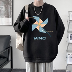 麂皮绒卫衣男大码重磅长袖t恤男JW81112-P35，男装卫衣，电商A040