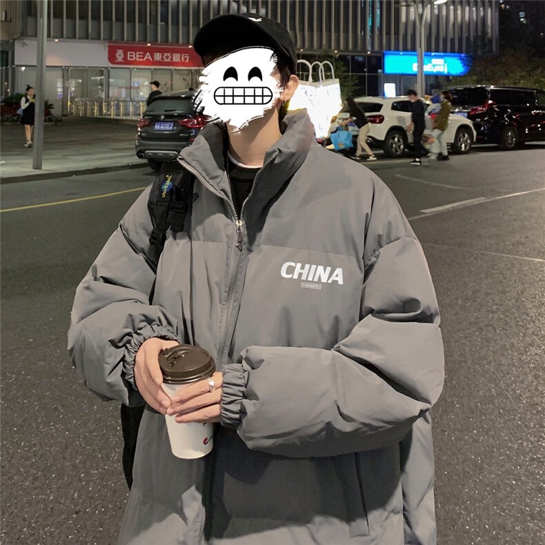 港风秋冬新款保暖立领宽松棉服外套男MY62025P115控138,男装棉衣,电商A268A