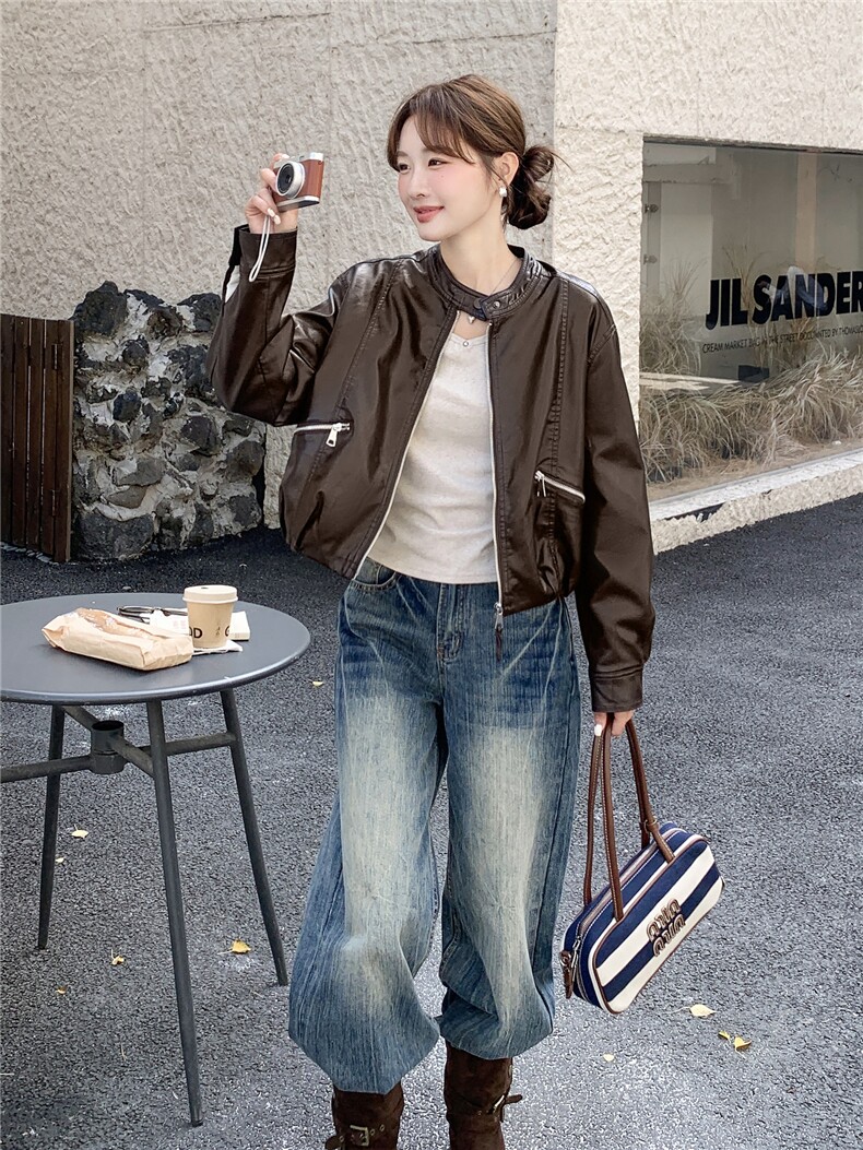 2025年冬季短皮衣加绒棉服RF2C290-6882-P185-K275,女装皮衣,蝶眷
