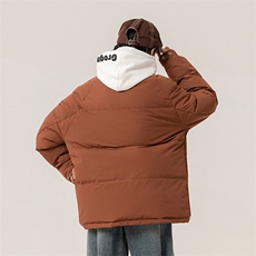 新标90%白鸭绒简约立领抽绳外套纯色加厚羽绒服ESY0205-P210，男装羽绒服，电商B306