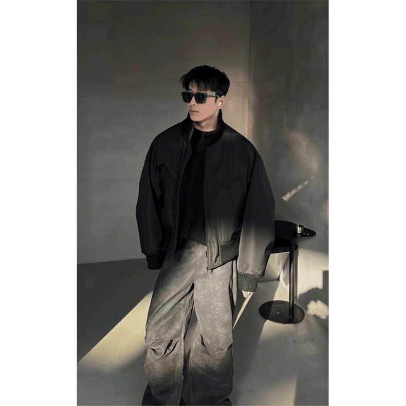 网图有货立领棒球棉服男廓形飞行夹克短款棉衣MY820-P98,男装夹克,星座1505