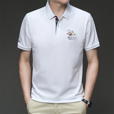 polo衫男夏季免烫短袖t恤男高级感商务休闲半袖体恤HMQ322-P58，男装Polo衫，星座1105-3