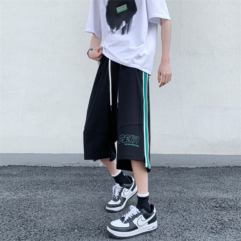 夏季新款宽松休闲运动七分裤男大码针织八分中裤3652-P48,男装牛仔裤,电商C305A
