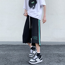 夏季新款宽松休闲运动七分裤男大码针织八分中裤3652-P48，男装牛仔裤，电商C305A