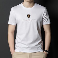 夏季2023新款短袖体恤中年爸爸男装百搭商务休闲圆领上衣t恤，男装T恤，电商B212（原钱塘6029）