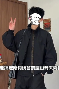 小众设计时尚短款蛇年限定飞行员宽松夹克外套J5217-特P45控88图片