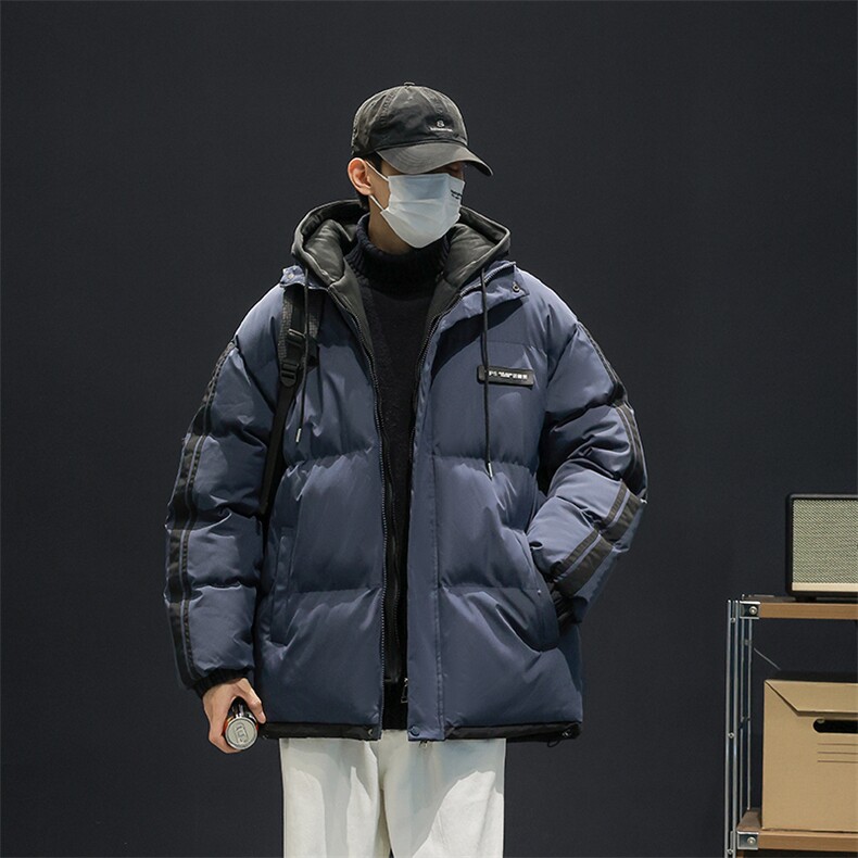 棉衣男冬新款男士青年保暖棉服情侣款假两件加厚连帽外套M082-P65,男装棉衣,星座1403A
