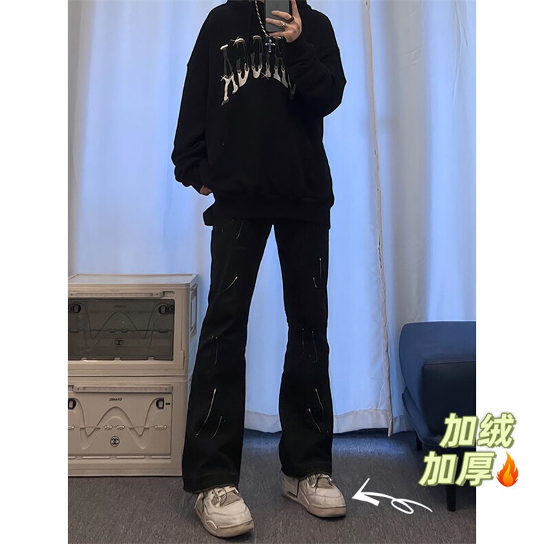 档口签约模特勿盗图高转化加绒秋冬牛仔裤现货,男装牛仔裤,星座310A-4