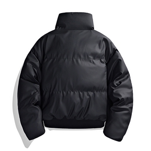 支持二开 25冬季立领PU皮棉服男短款棉衣外套宽松面包服 M810-P75图片