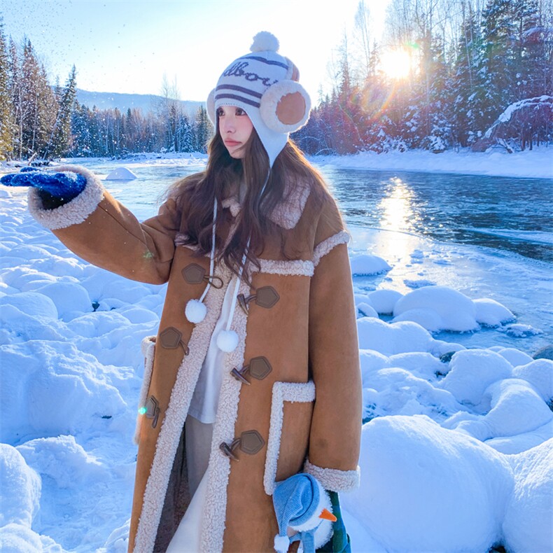 现货好数据25年冬装新款时髦保暖皮毛一体女182A-8592P265K399，女装皮草，浙宝182A