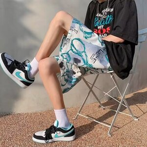 时尚新款慵懒五分休闲短裤男夏季薄款男文艺潮流原宿DA1069-P32图片