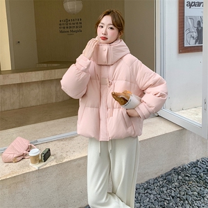 新品 粉色泡芙甜美短款连帽羽绒服5811-P265-K388图片
