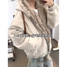 现货高品质美式高街冬季重磅硬挺短款座山雕毛领棉衣男女加厚外套，男装棉衣，电商A486