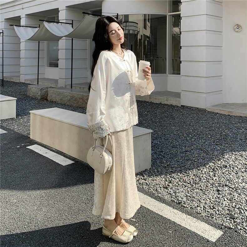 【上就能卖】大量不缺货转化好新中式提花半身裙2602-2P105K165,女装半身裙,2C292
