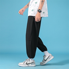 中性风个性拼接束脚休闲裤男宽松直筒裤大码百搭款K88P50控78，男装休闲裤，电商A089-1