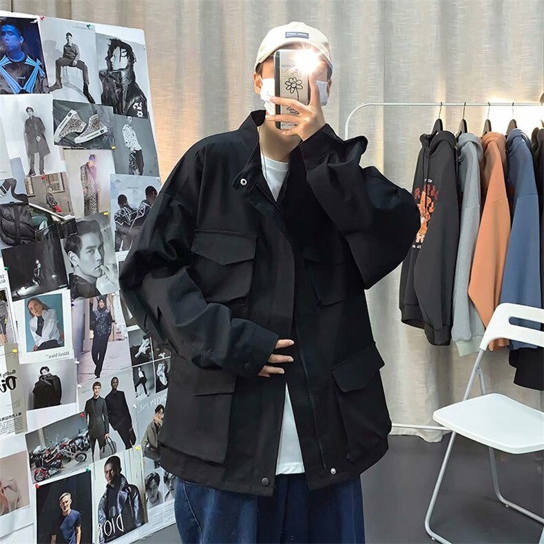 秋冬季ins潮牌工装夹克男2025新款韩版潮流复古宽松痞帅休闲外套,男装夹克,星座1210-1