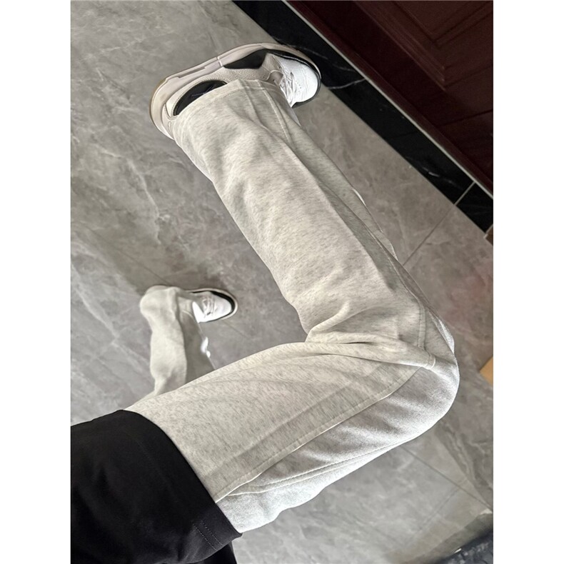 现货白灰色美式直筒弯刀休闲卫裤男K335特P35,男装休闲裤,星座205-3